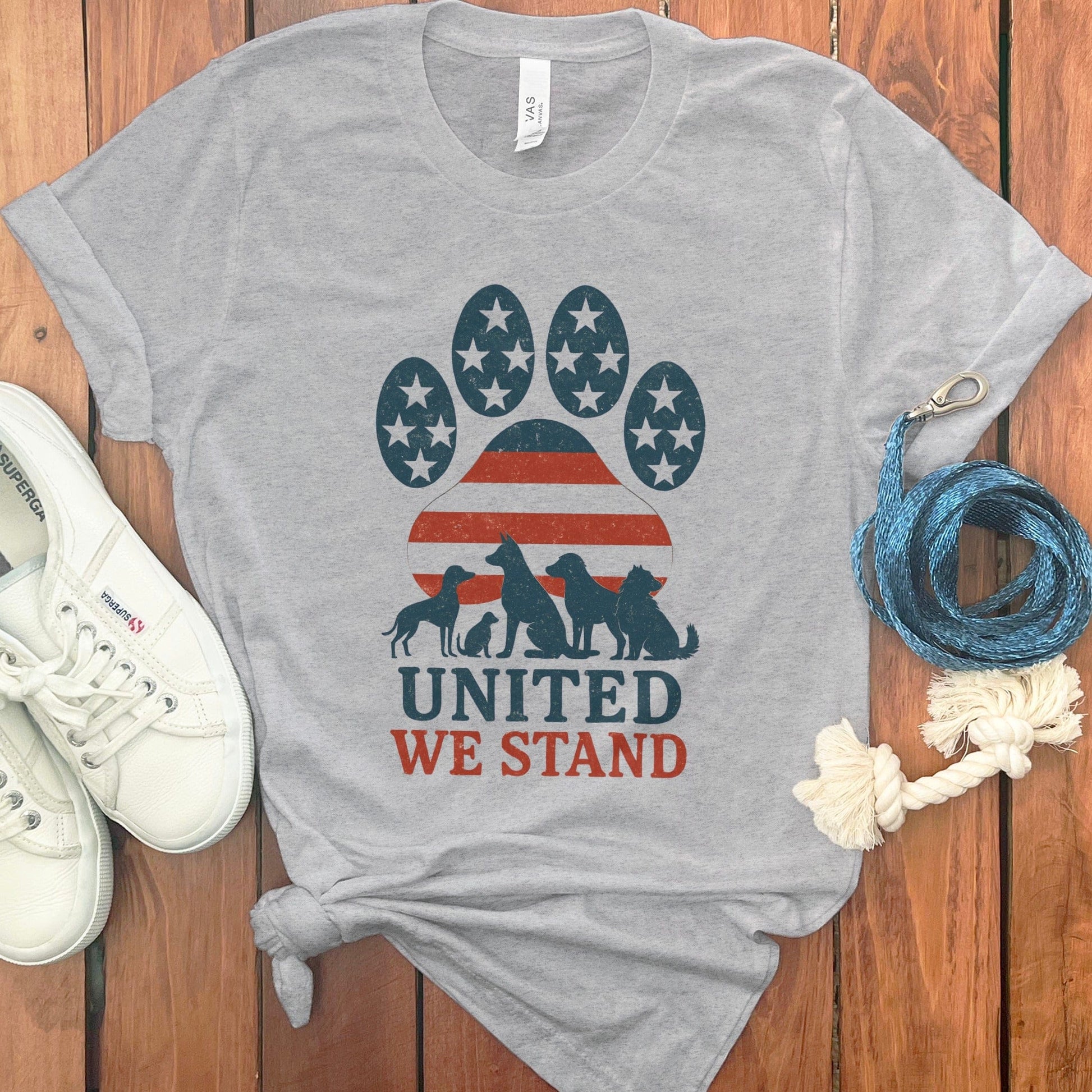 United We Stand Paw Print Design T-Shirt Product