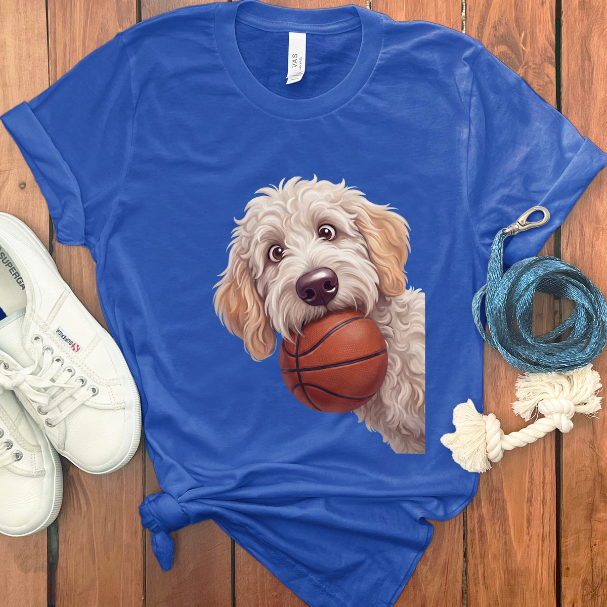 Maltipoo Basketball T-Shirt in True Royal / S by Puppy Jo