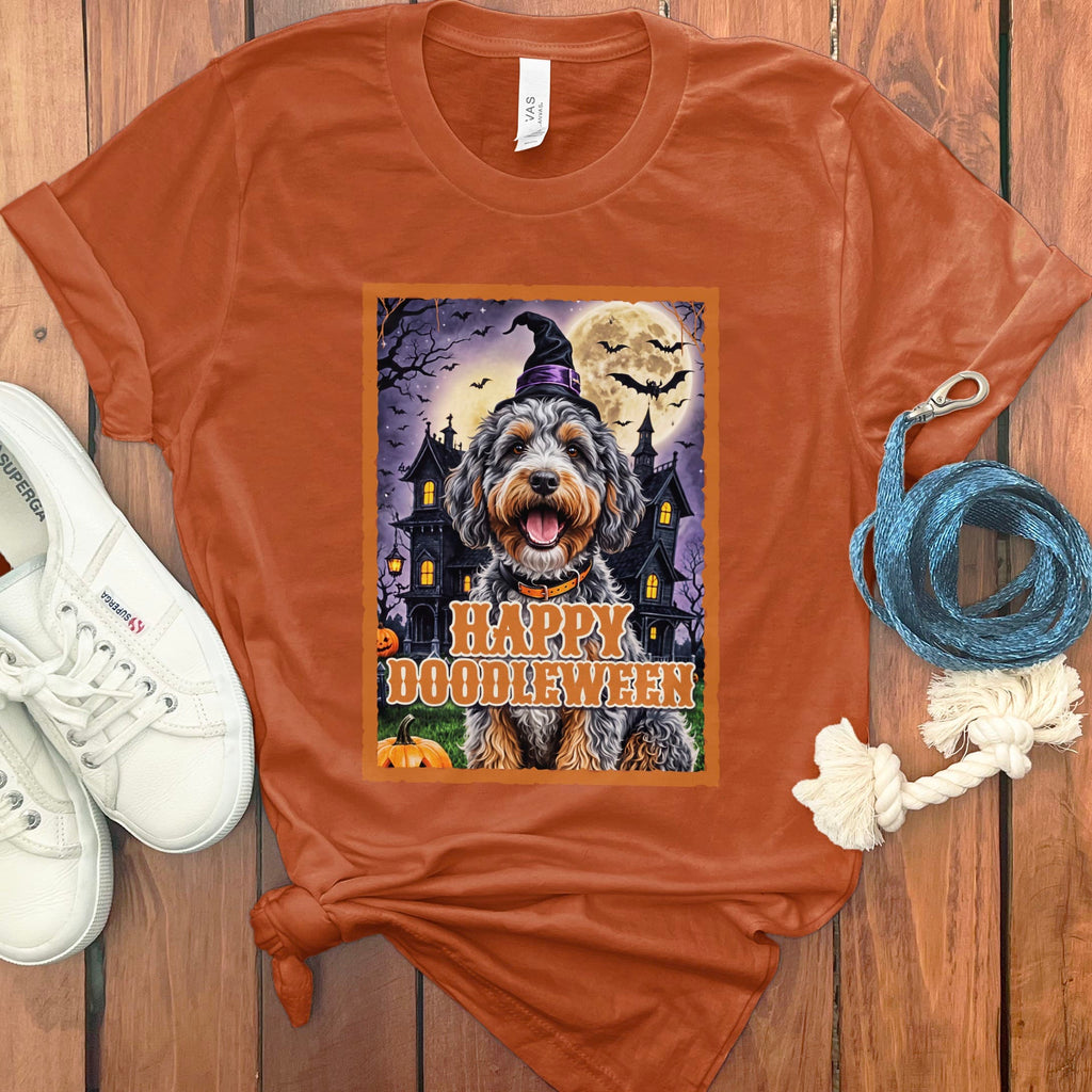 Aussiedoodle Happy Doodleween T-Shirt in S / Autumn by Puppy Jo