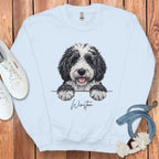 Cute Black and White Dog Print Sweatshirt Fashion