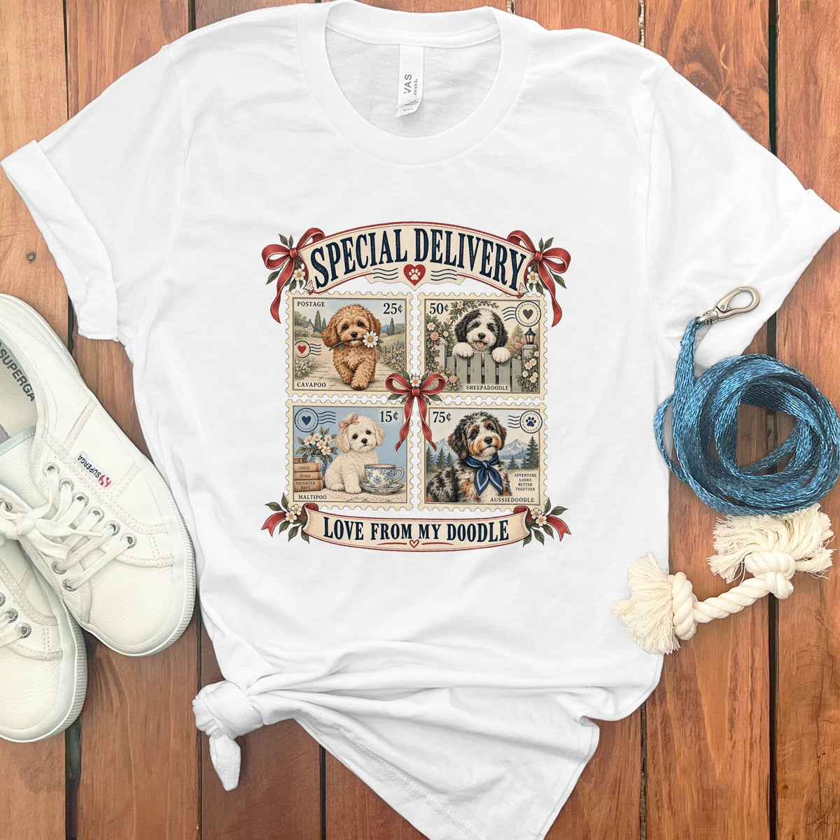 Doodle Stamp T-Shirt in White / S by Puppy Jo