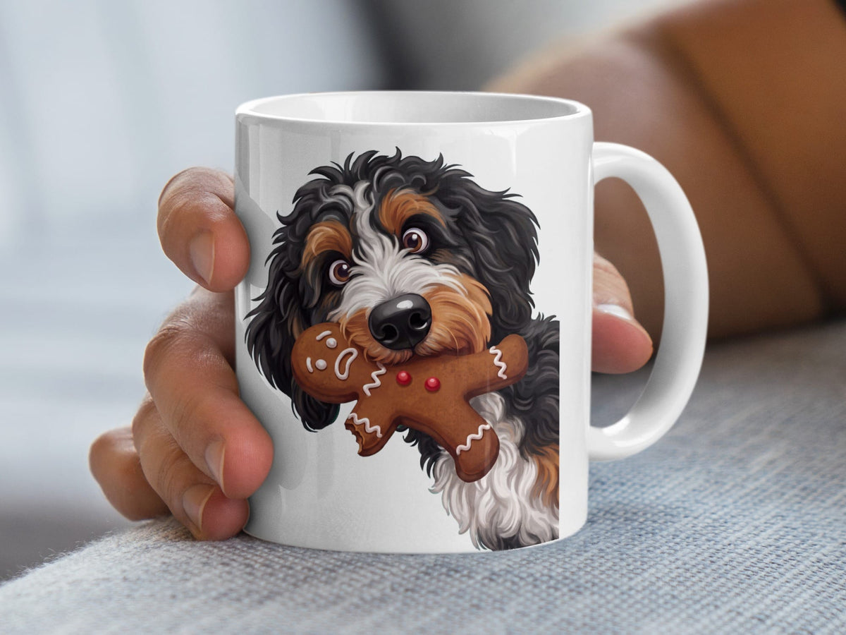 Bernedoodle Cookie Thief Mug in by Puppy Jo