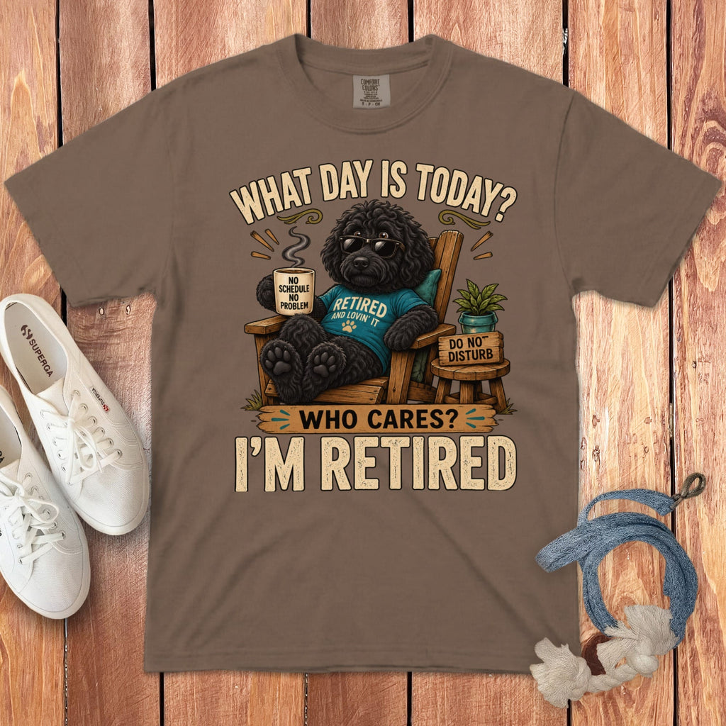 I'm Retired Black Goldendoodle Signature T-Shirt in Espresso / S by Puppy Jo