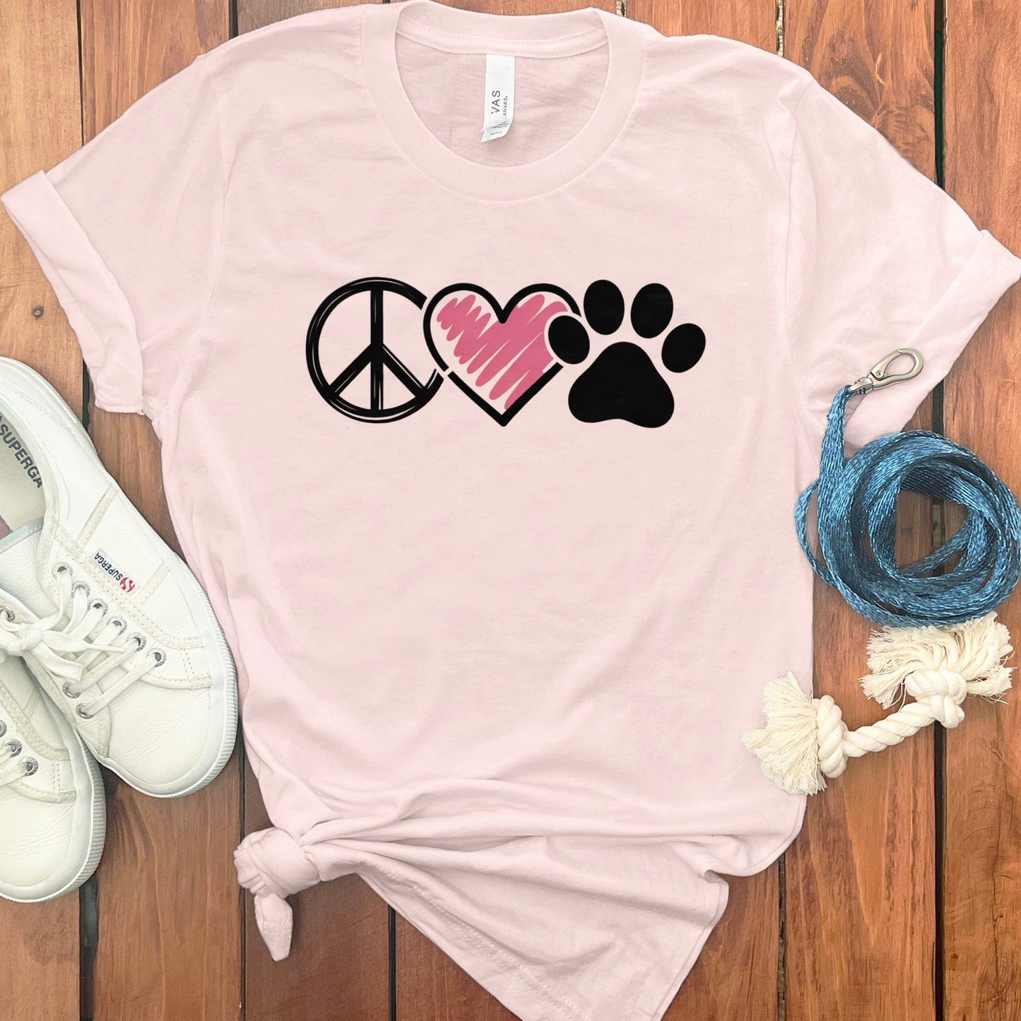 Peace Love Paw Print Graphic T-Shirt Product