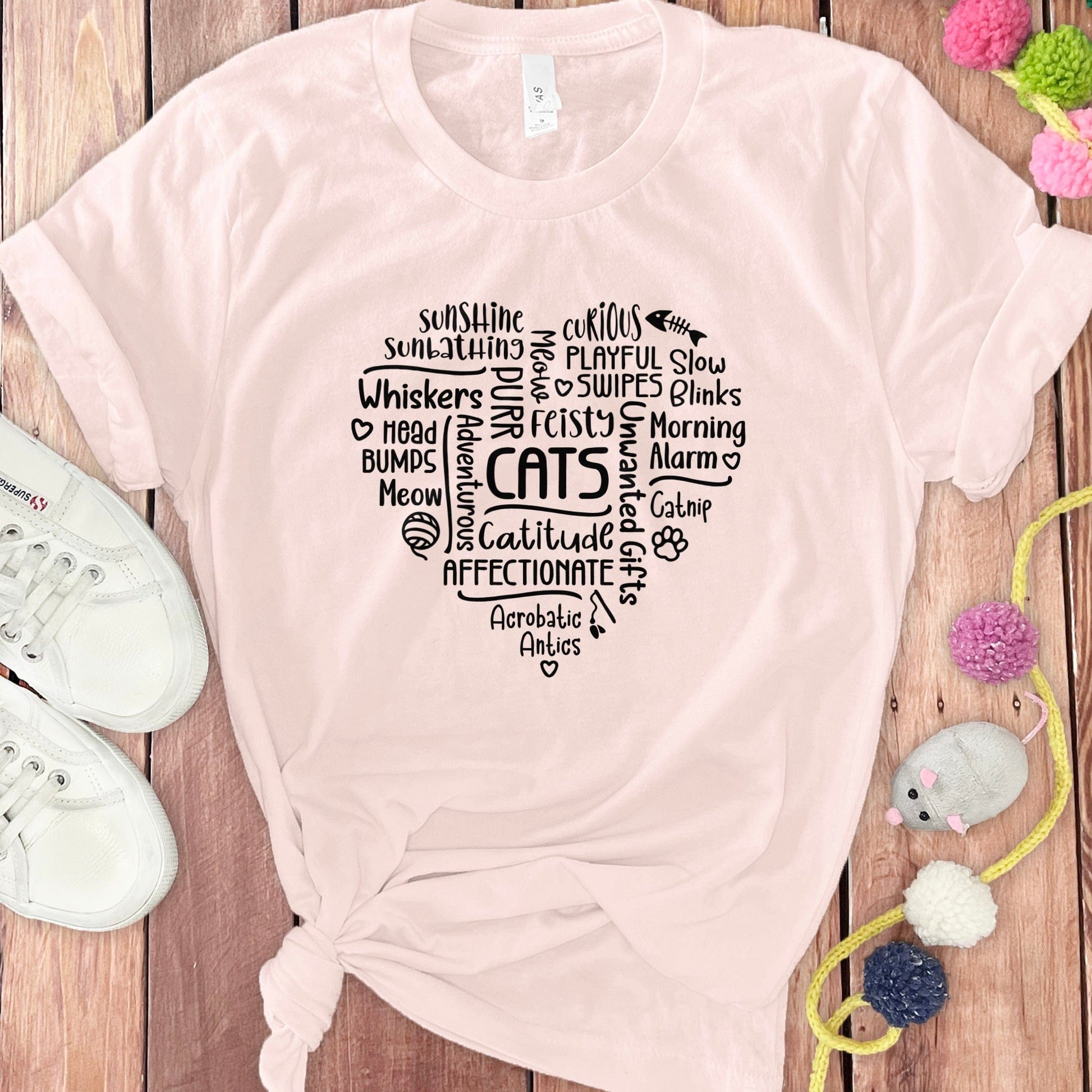 Cute Cat Themed Words T-shirt for Cat Lover product