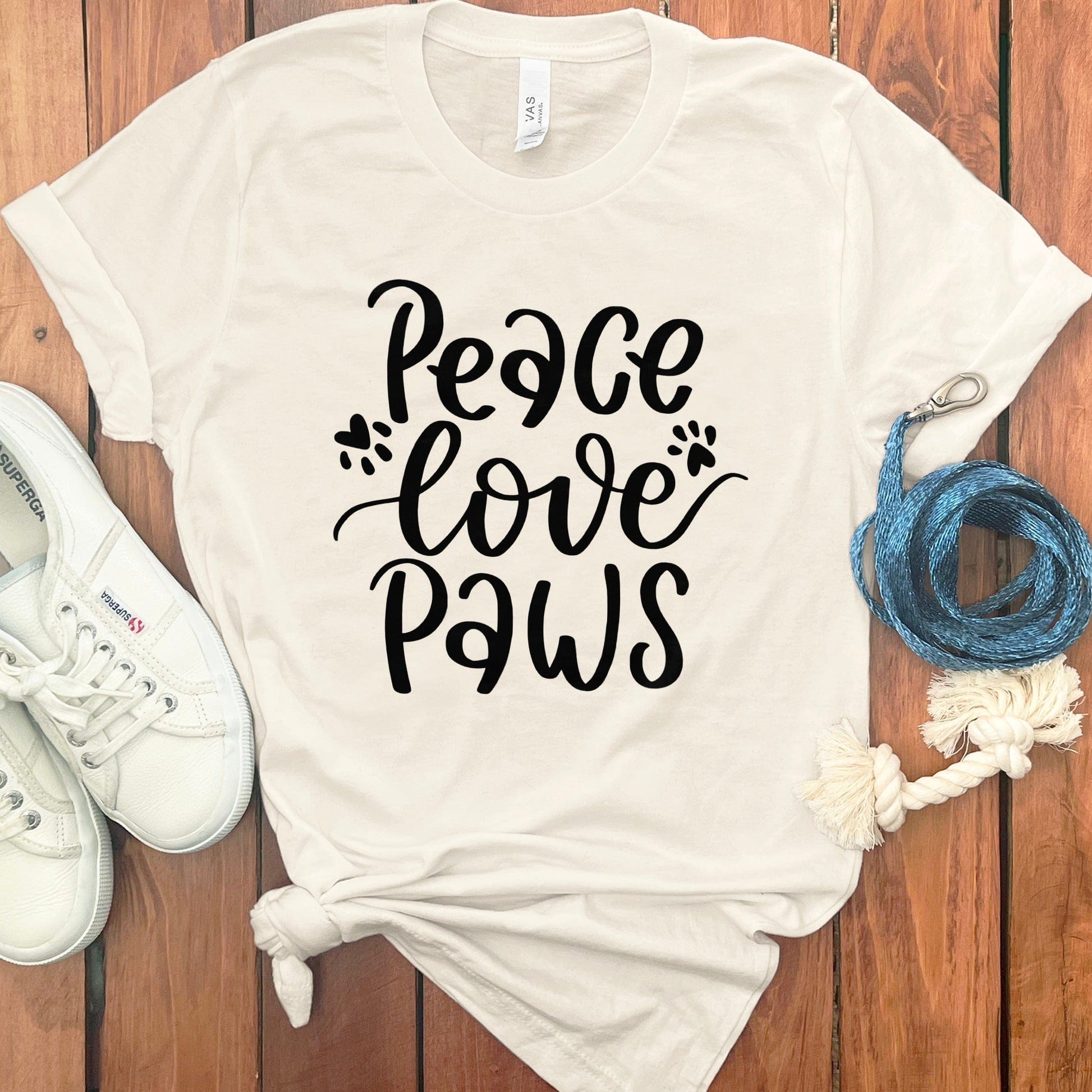 Peace Love Paws Casual Unisex Tee Shirt product