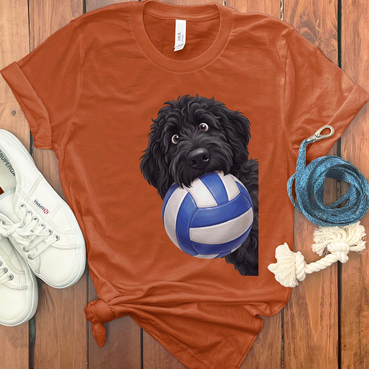 Black Goldendoodle Volleyball T-Shirt in Autumn / S by Puppy Jo
