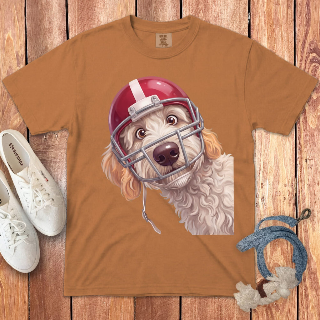 Maltipoo Football Helmet Signature T-Shirt in Yam / S by Puppy Jo