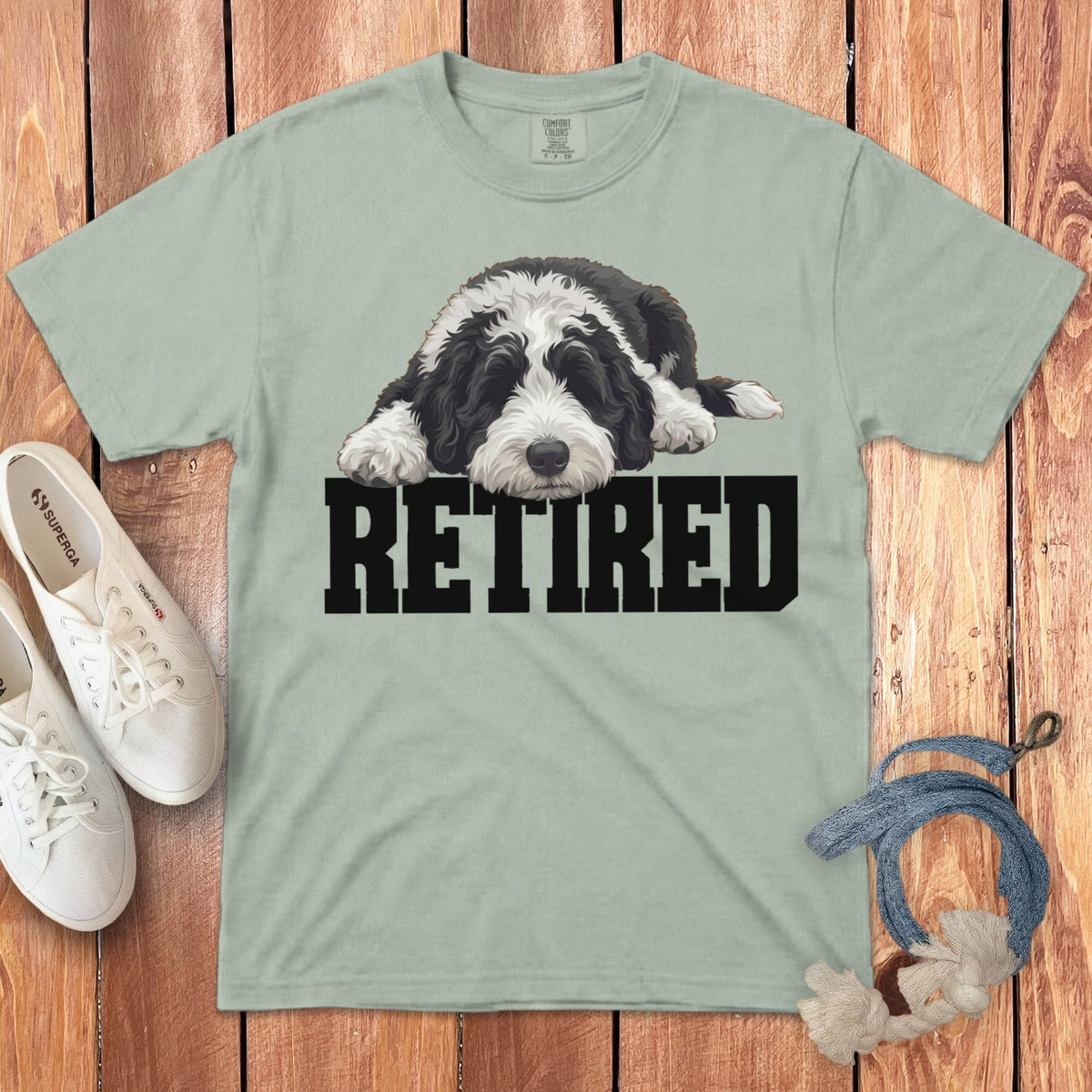 Retired Sleeping Sheepadoodle Signature T-Shirt in Bay / S by Puppy Jo