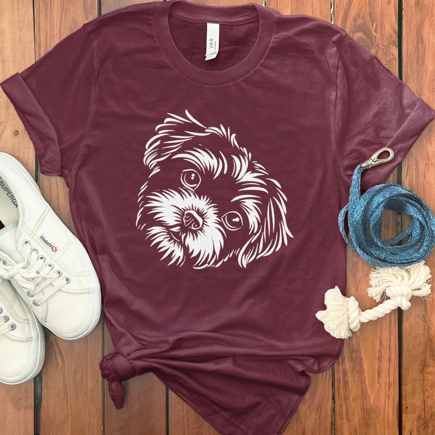 Adorable Puppy Print Maroon T-Shirt Casual Wear product type