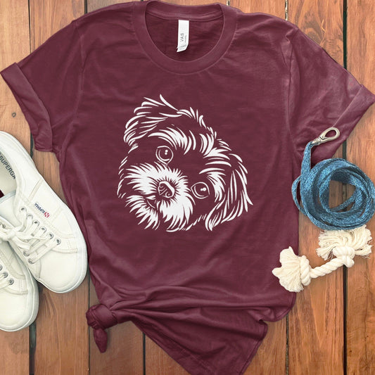 Adorable Puppy Print Maroon T-Shirt Casual Wear product type