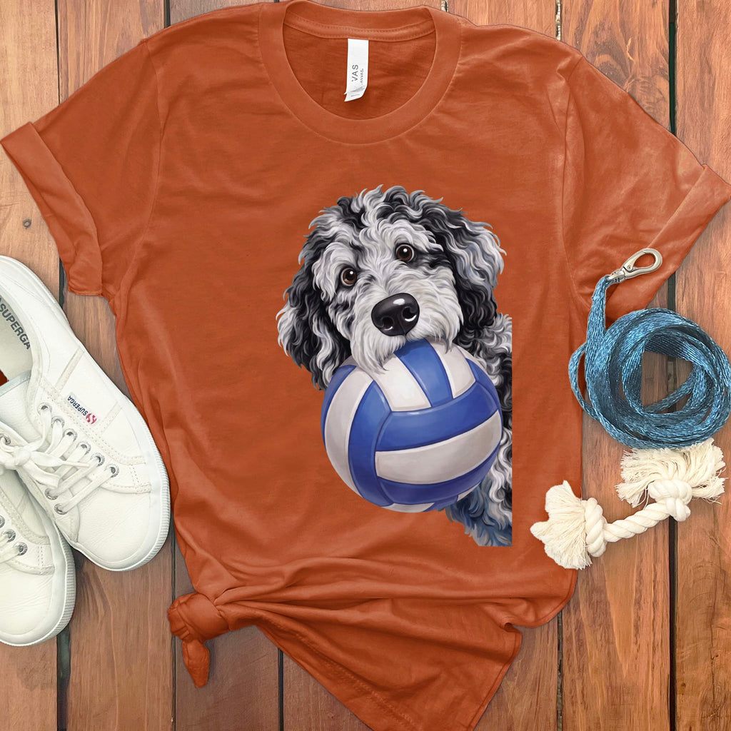 Merle Goldendoodle Volleyball T-Shirt in Autumn / S by Puppy Jo