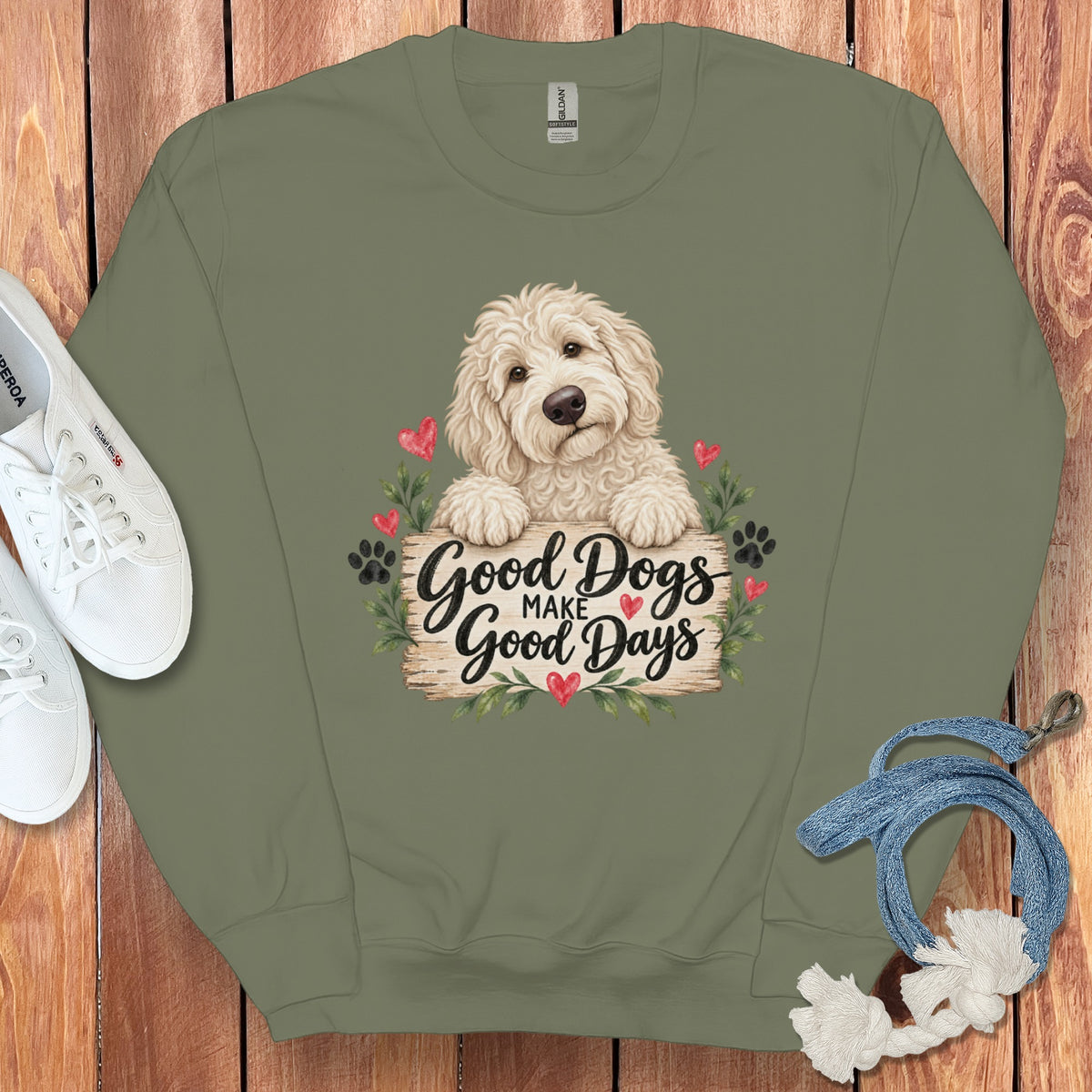 Cream Goldendoodle Good Days Sweatshirt