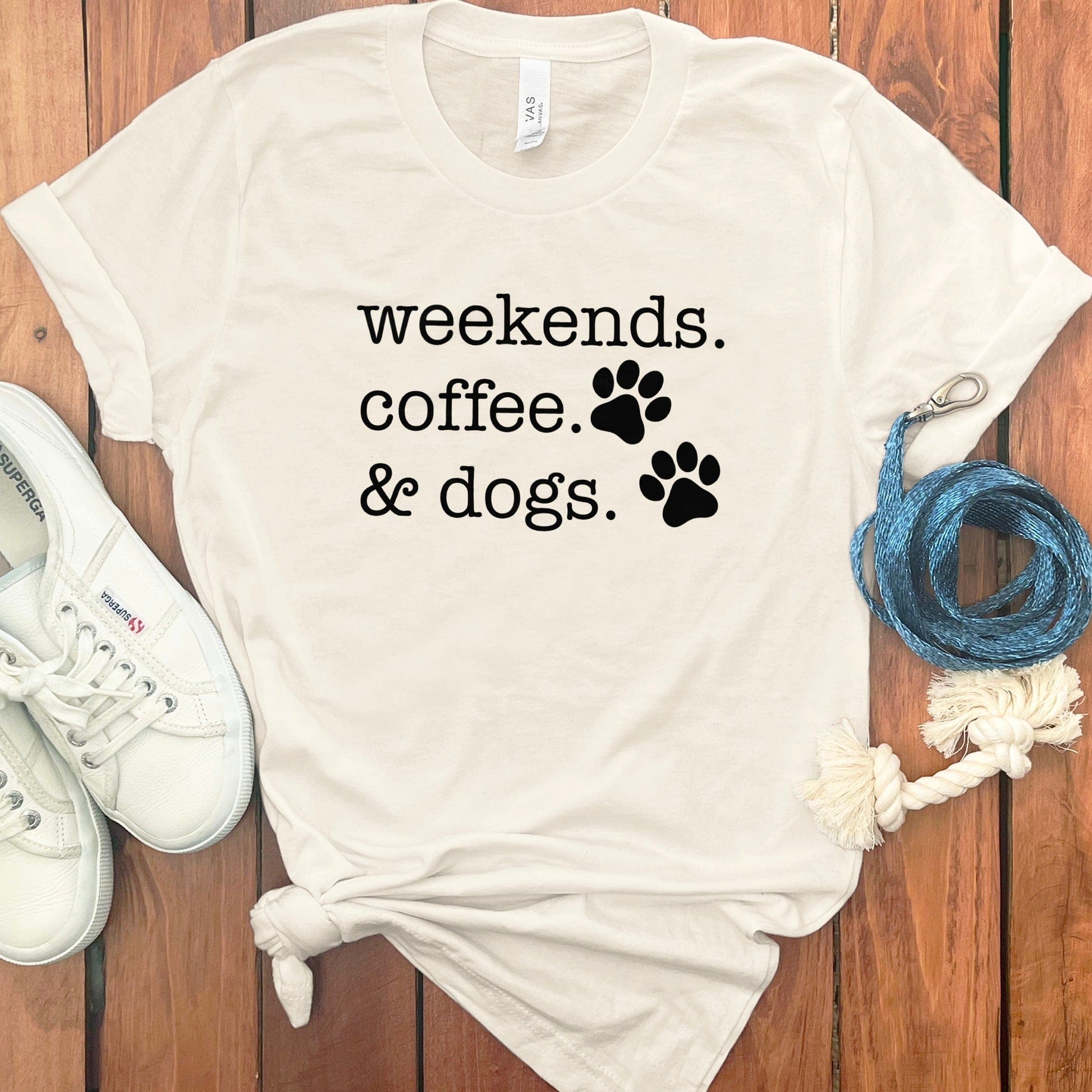 Weekends Coffee Dogs Paw Print Shirt product