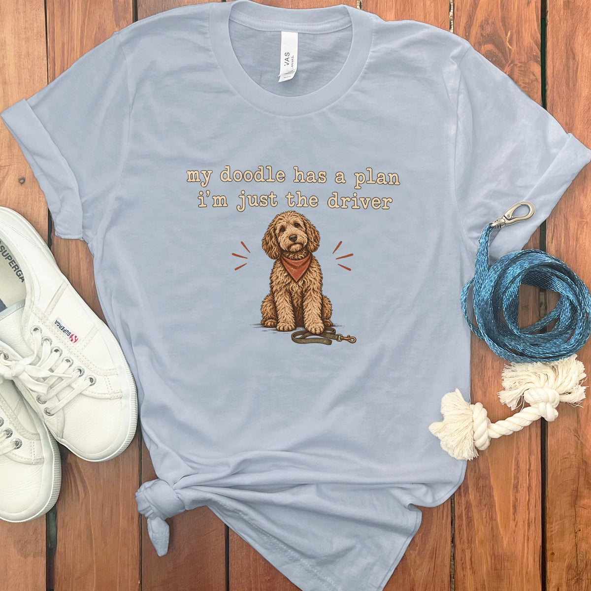 Doodle Driver T-Shirt in Light Blue / S by Puppy Jo