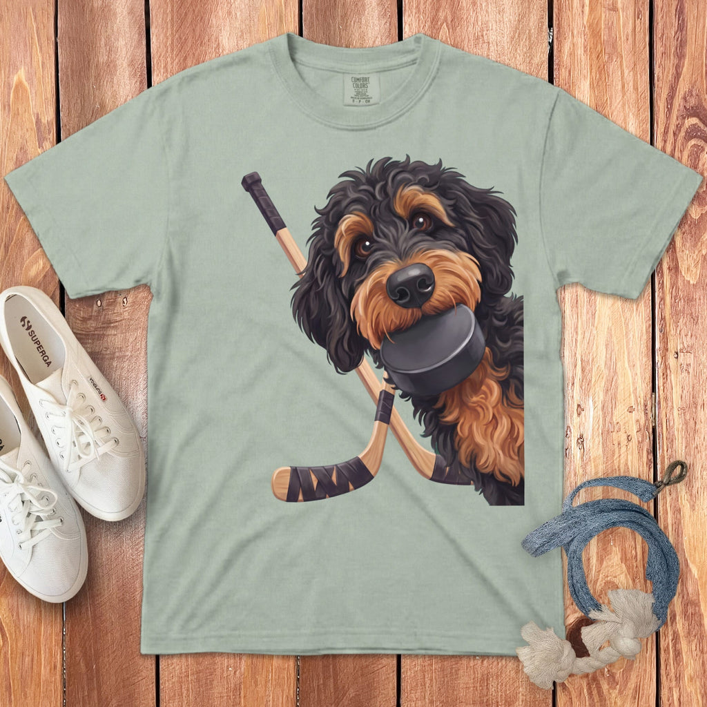Phantom Goldendoodle Hockey Signature T-Shirt in Bay / S by Puppy Jo