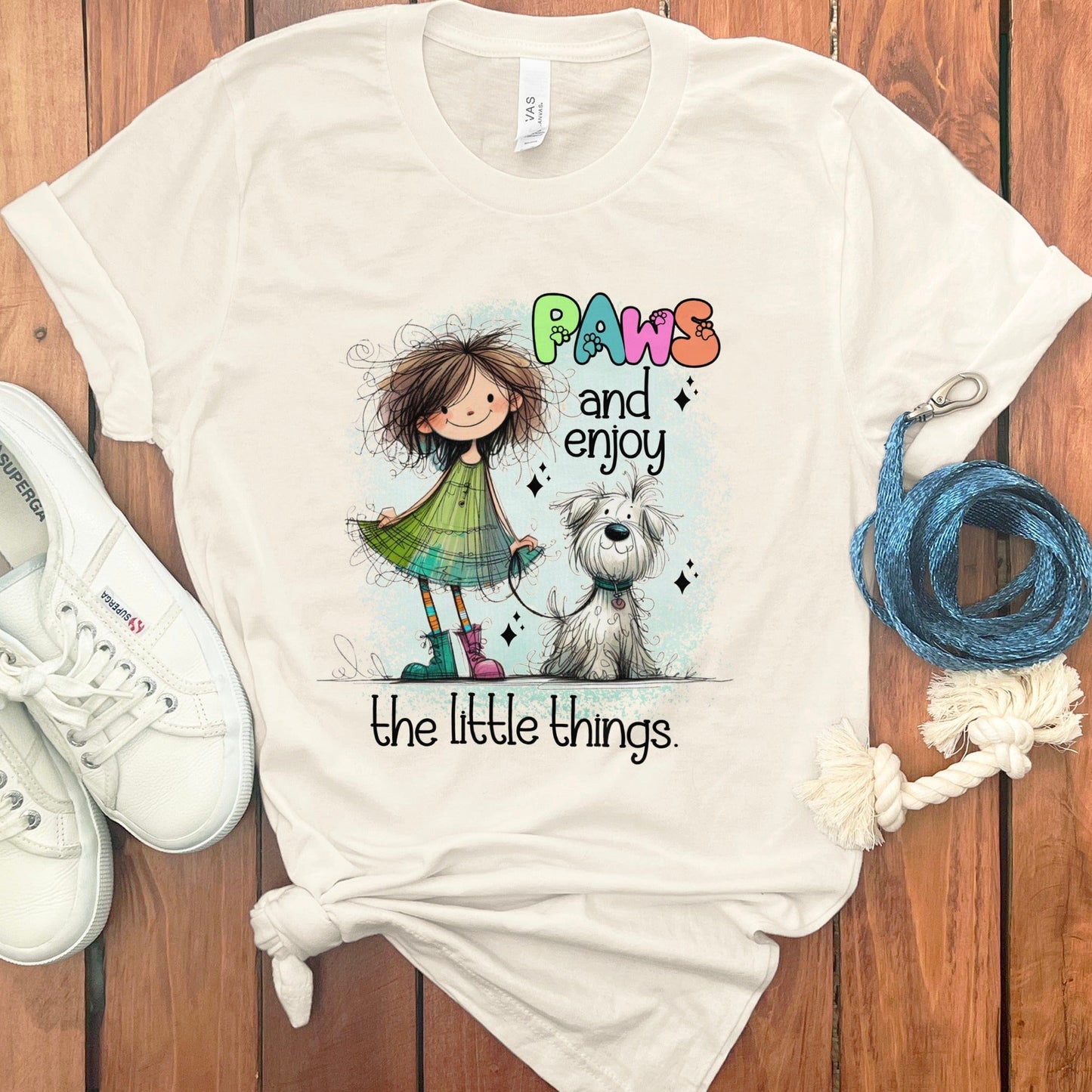 Paws and Enjoy the Little Things T-shirt product