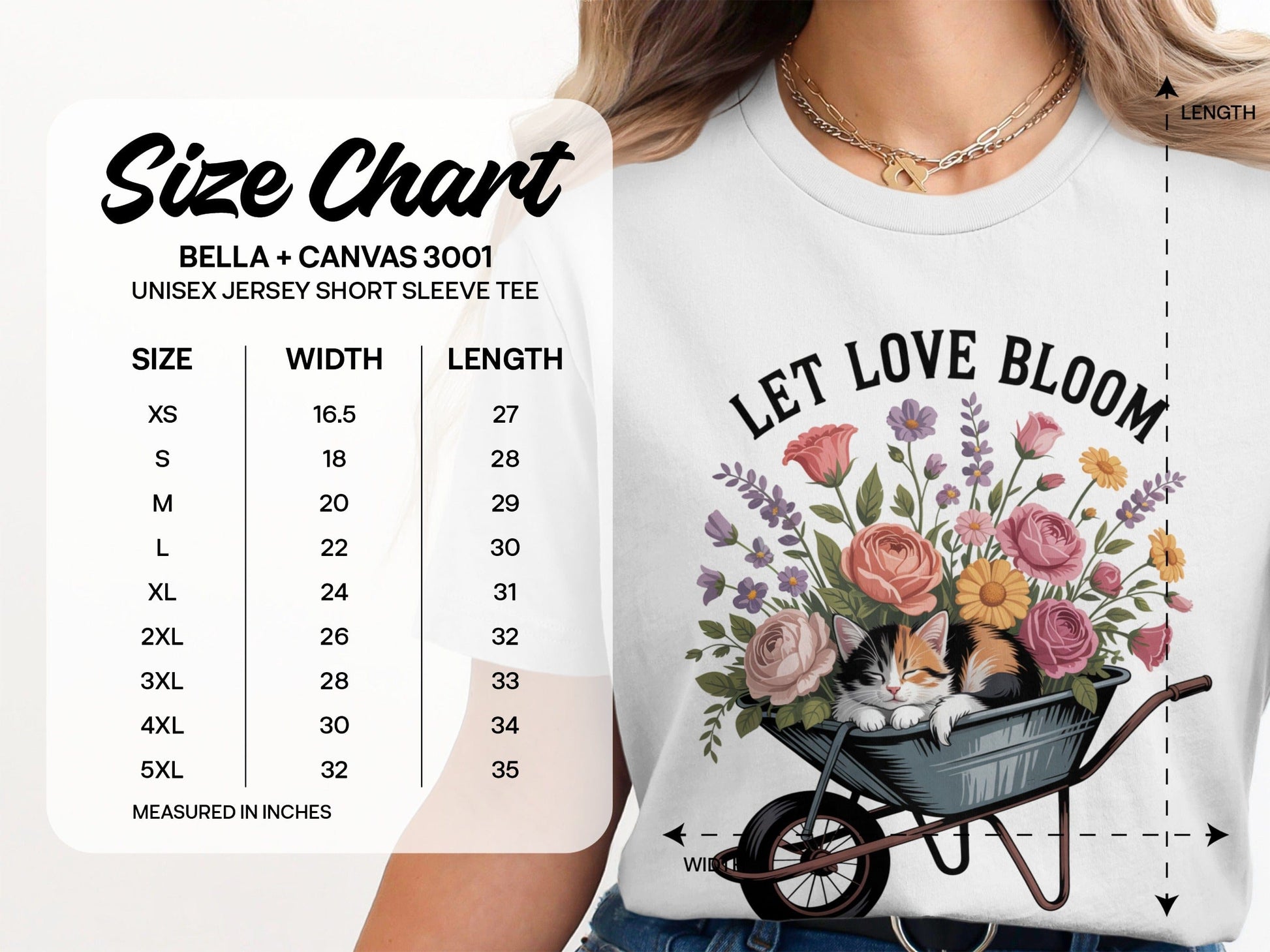 Let Love Bloom Flower Cat Image Short Sleeve Tee product