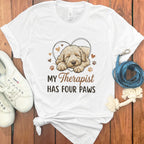 My Therapist Has Four Paws Heart Paw Prints T-Shirt