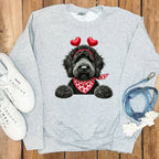 Cute Dog with Hearts Grey Sweatshirt Product