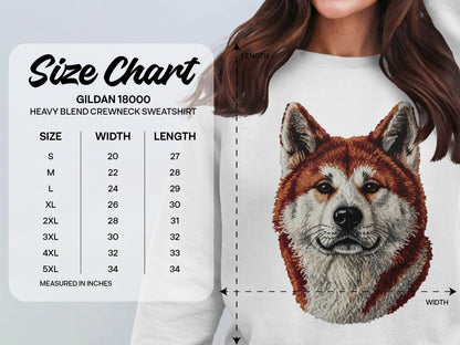 Akita Dog Print Gildan 18000 Heavy Blend Sweatshirt