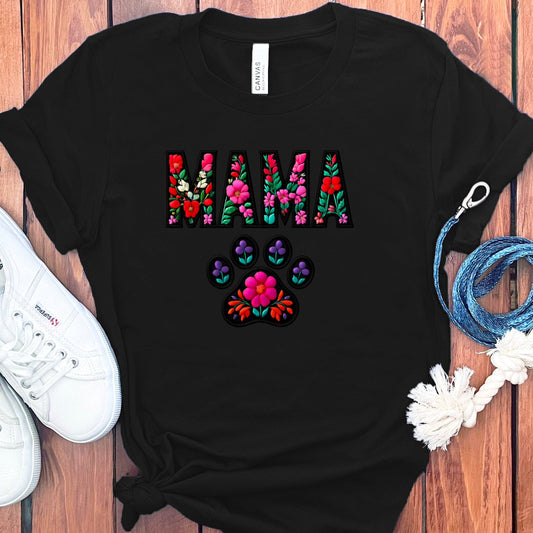 Mama Floral Paw Print Design T Shirt product