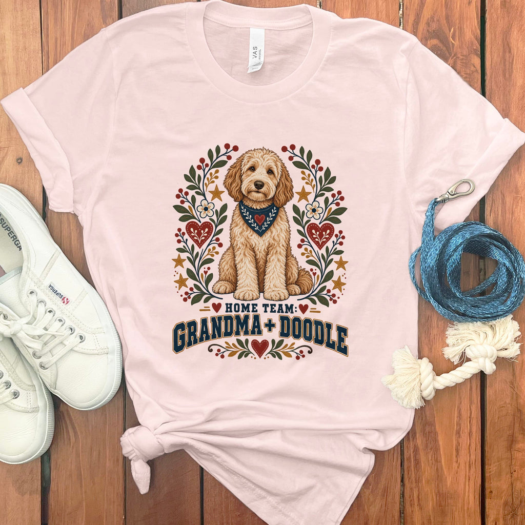Grandma Doodle Team T-Shirt in Soft Pink / S by Puppy Jo