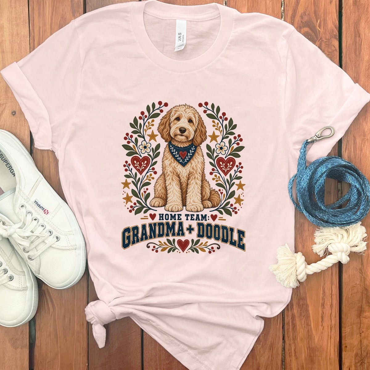 Grandma Doodle Team T-Shirt in Soft Pink / S by Puppy Jo