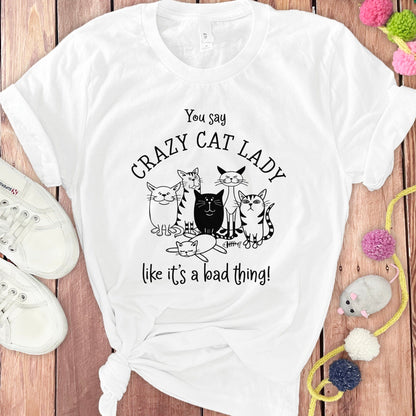 Crazy Cat Lady Funny Graphic Tee Shirt product