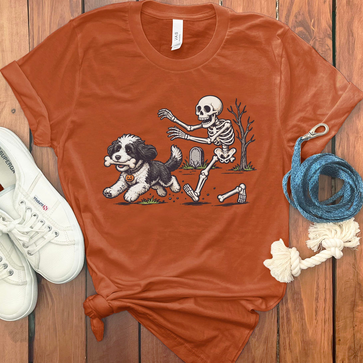 Sheepadoodle Bone Thief T-Shirt in Autumn / S by Puppy Jo