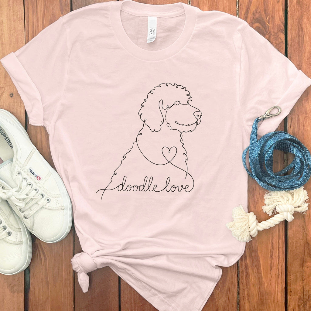 Doodle Love Graphic Tee with Cute Pet Illustration