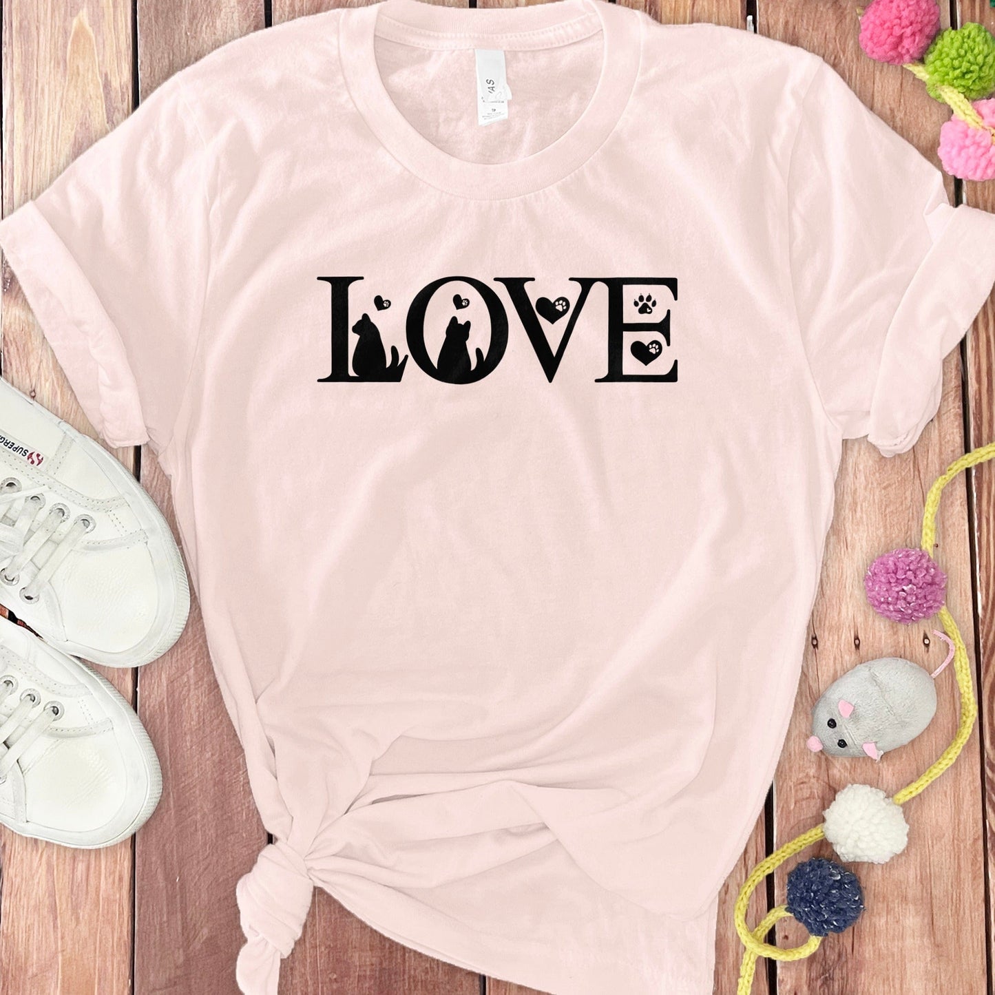 Love Cat Lover Graphic Pink Women T-Shirt product type