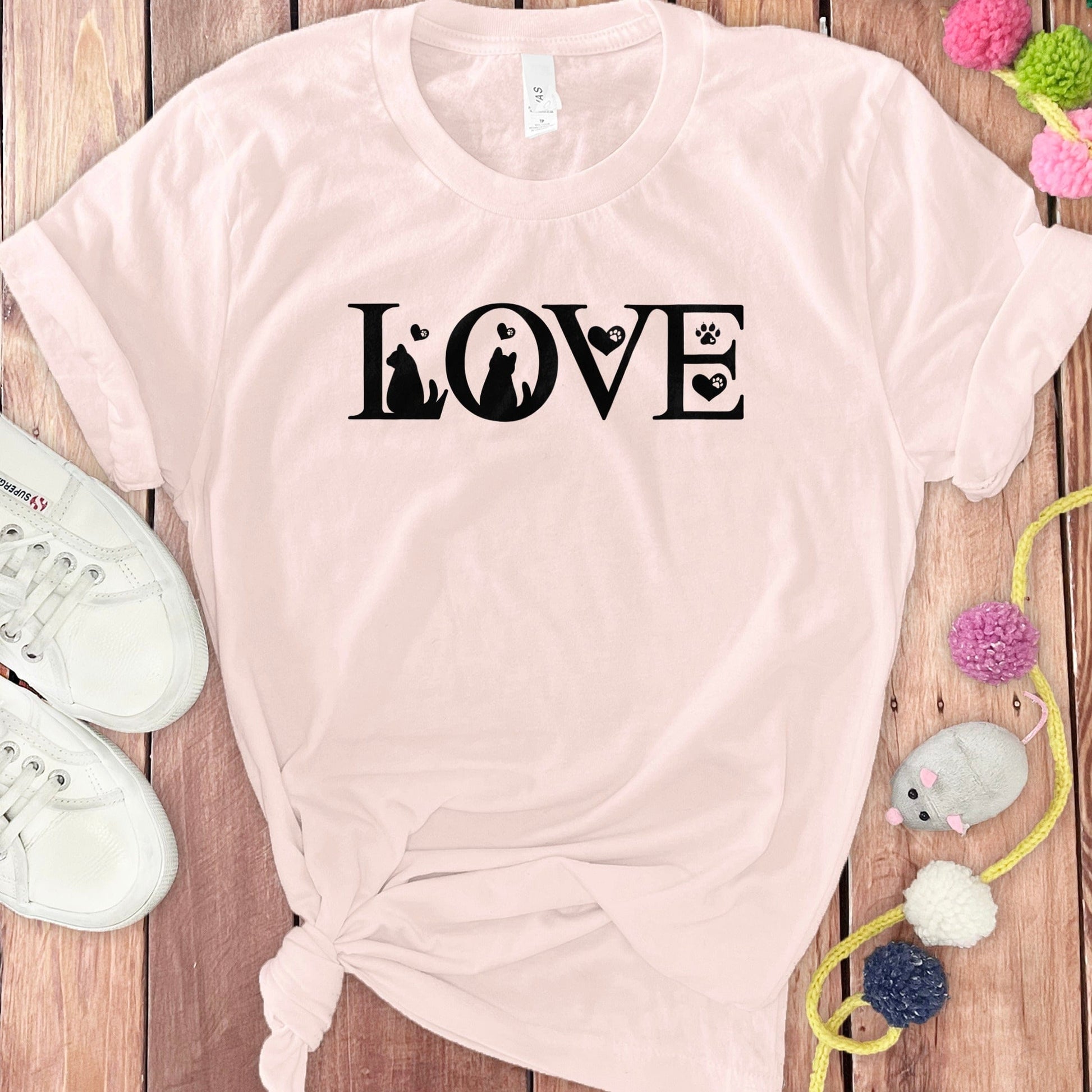 Love Cat Lover Graphic Pink Women T-Shirt product type