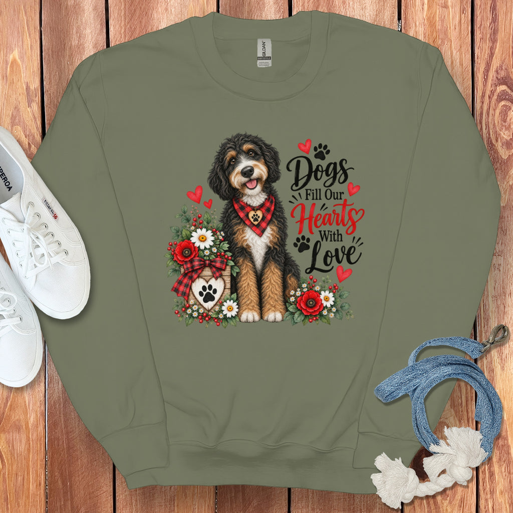 Bernedoodle Hearts Love Sweatshirt