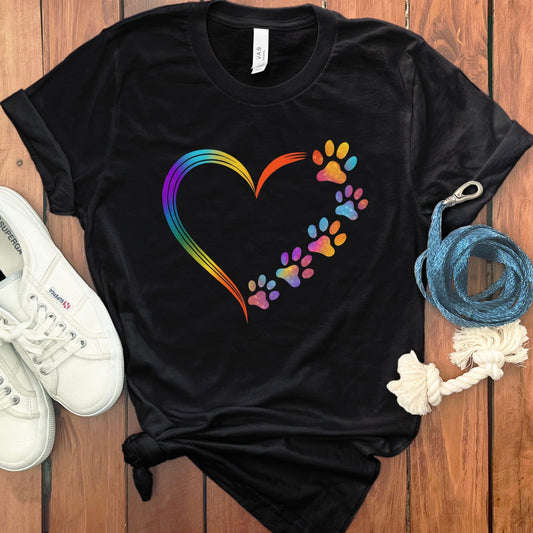 Rainbow Heart and Paws Graphic Shirt product type