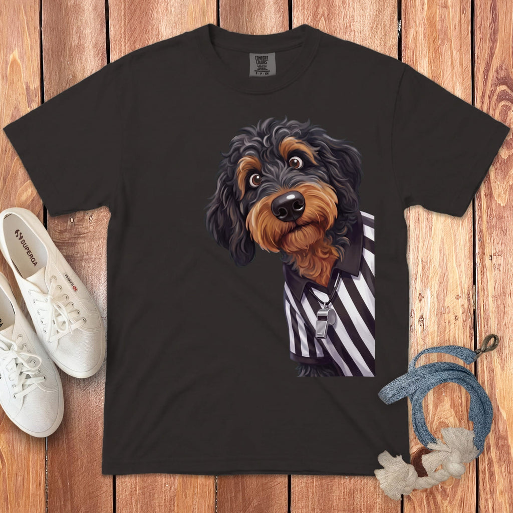 Phantom Goldendoodle Football Referee Signature T-Shirt in Graphite / S by Puppy Jo