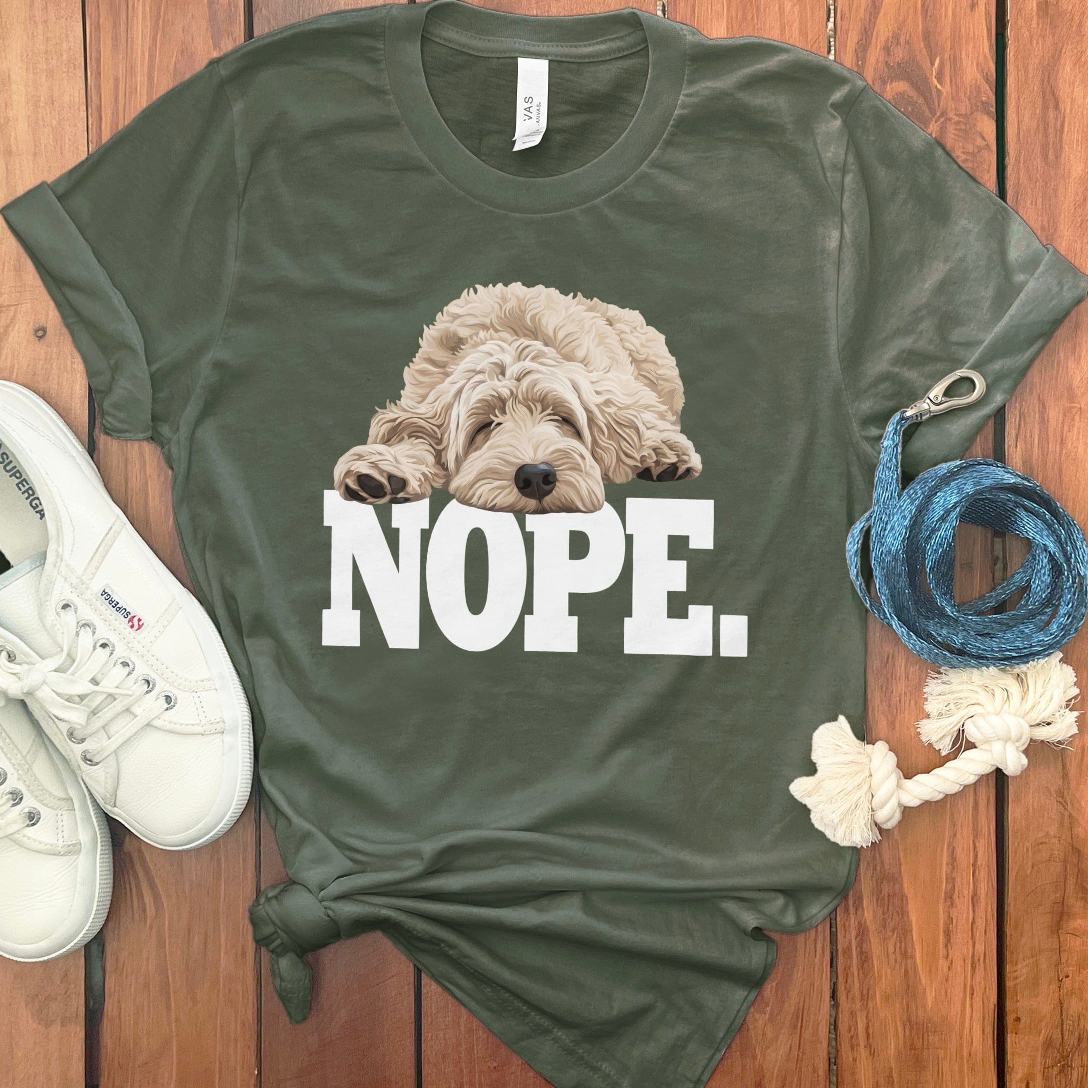 Nope Dog Graphic Shirt Relaxed Fit Casual Tee