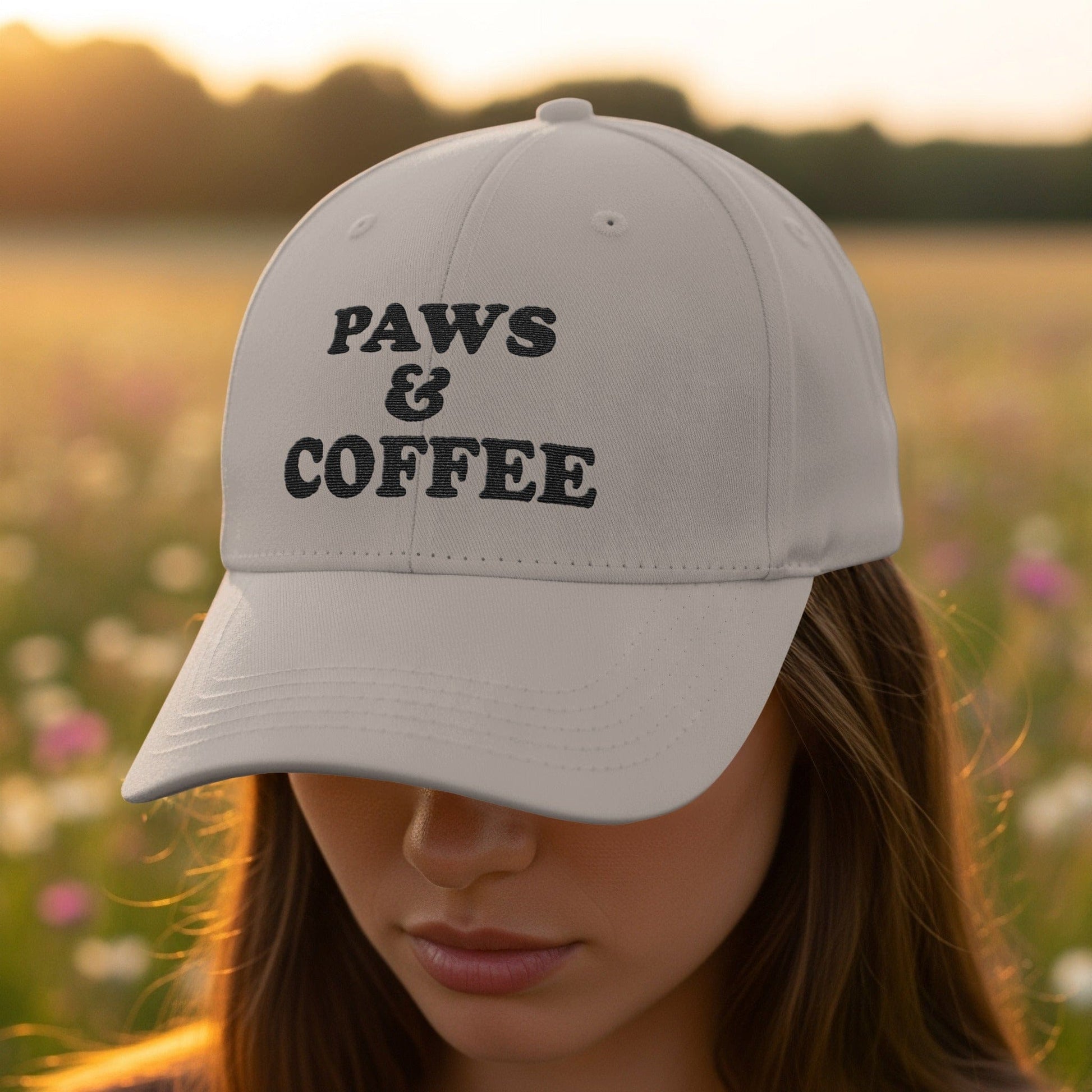 Paws and Coffee Dad Hat Trendy Baseball Cap product