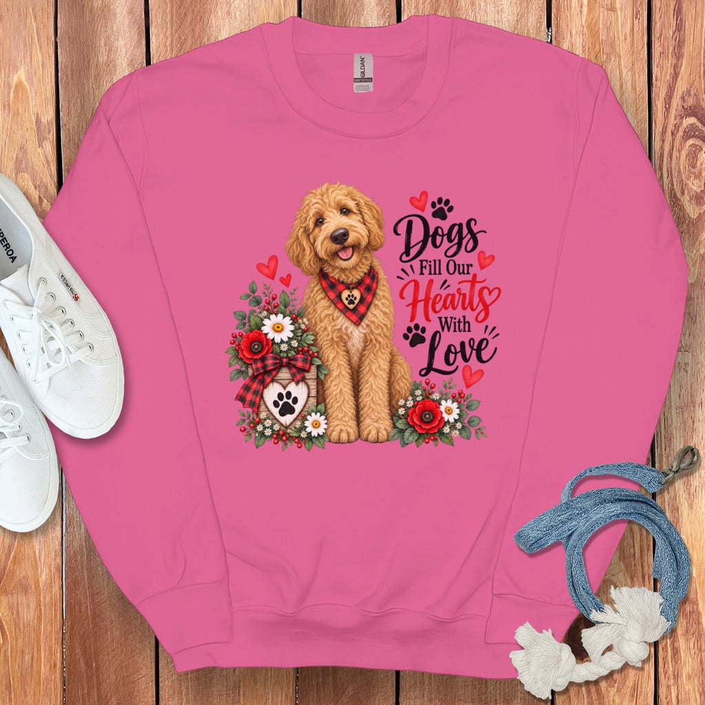 Golden Goldendoodle Hearts Love Sweatshirt