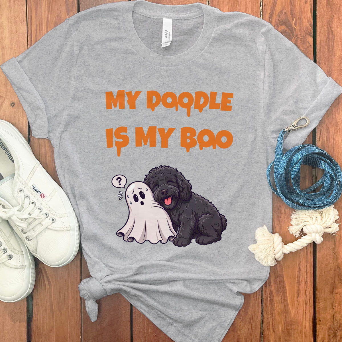 Black Goldendoodle My Boo T-Shirt in Athletic Heather / S by Puppy Jo