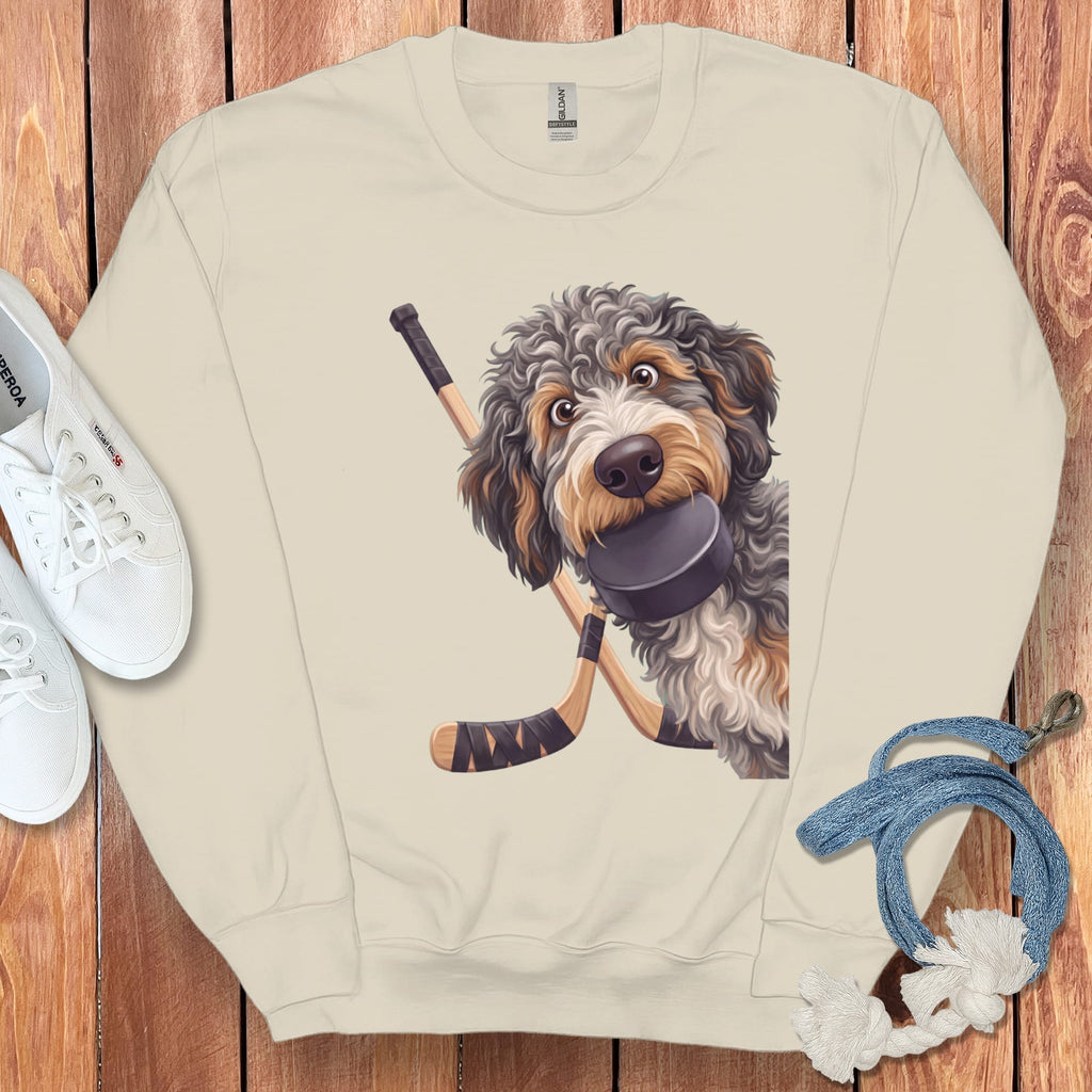 Aussiedoodle Hockey Sweatshirt in Sand / S by Puppy Jo
