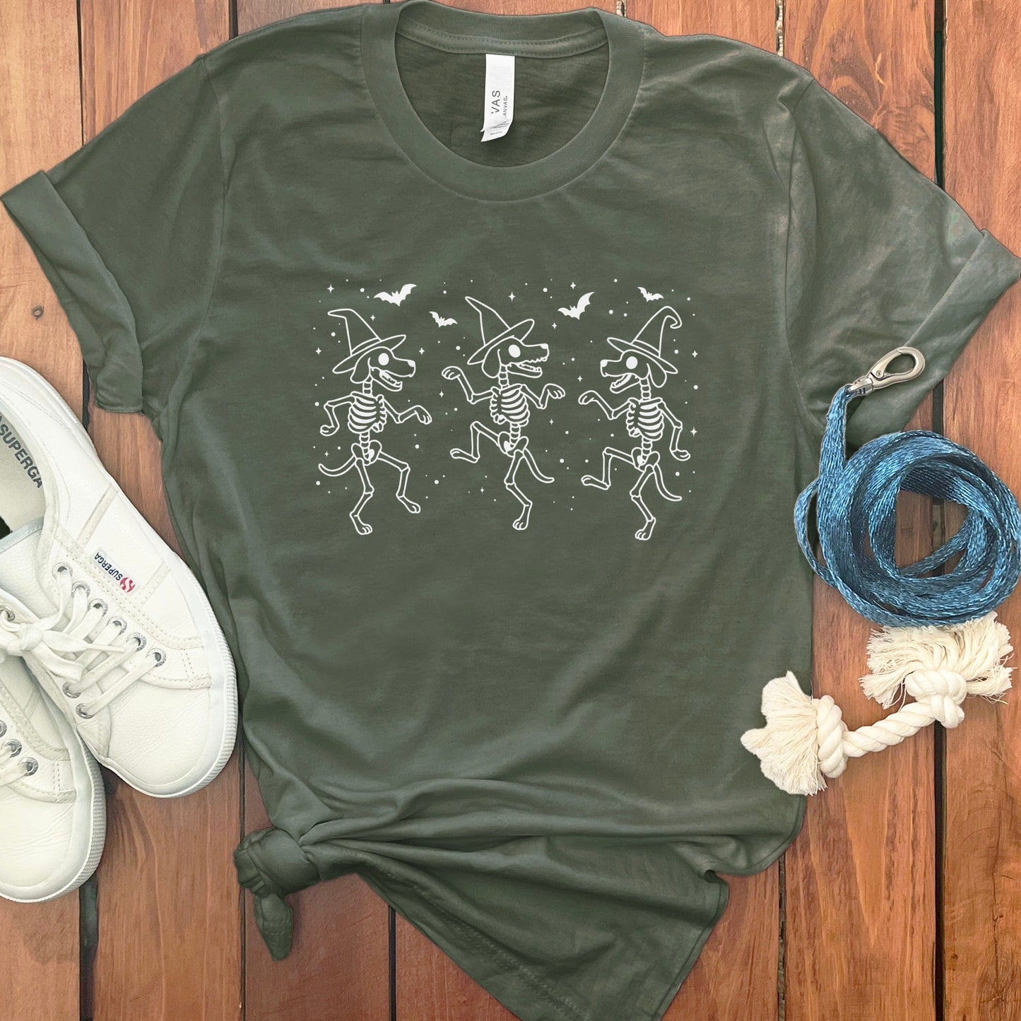 Dancing Skeletons with Witch Hats Graphic T-Shirt product