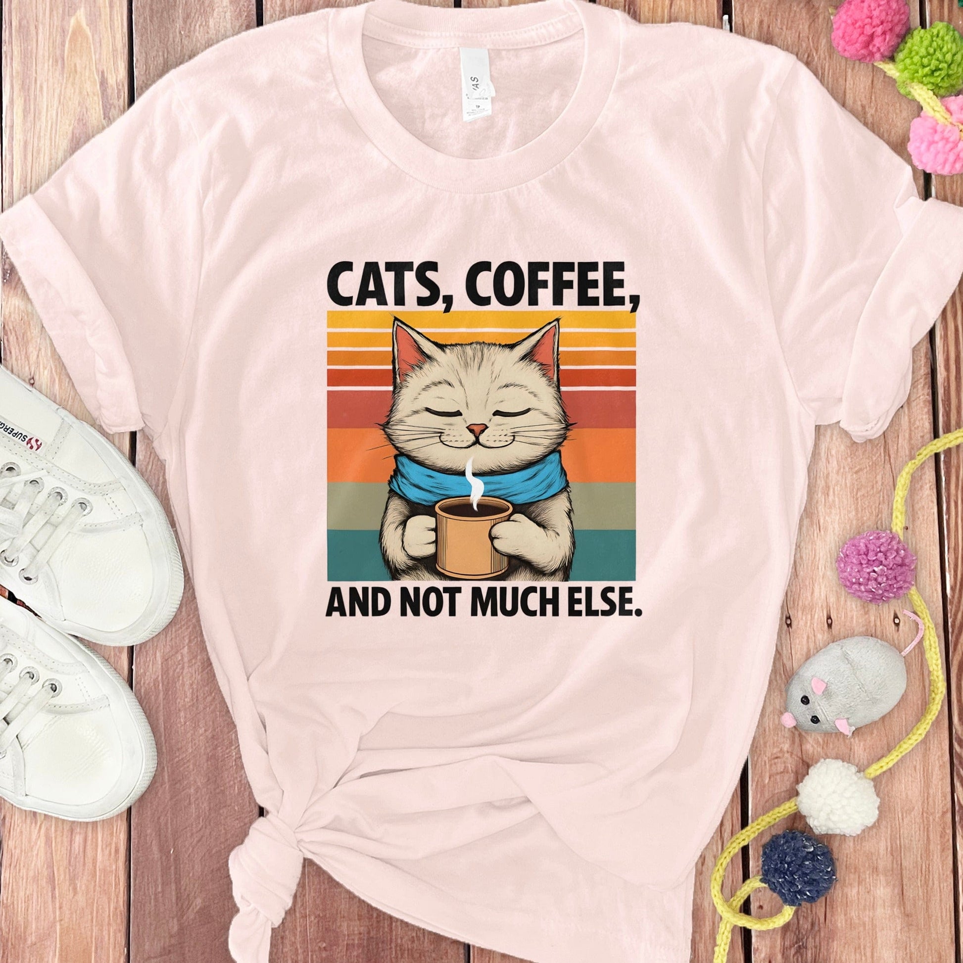 Whimsical Cats Coffee And Not Much Else Graphic T-Shirt product type