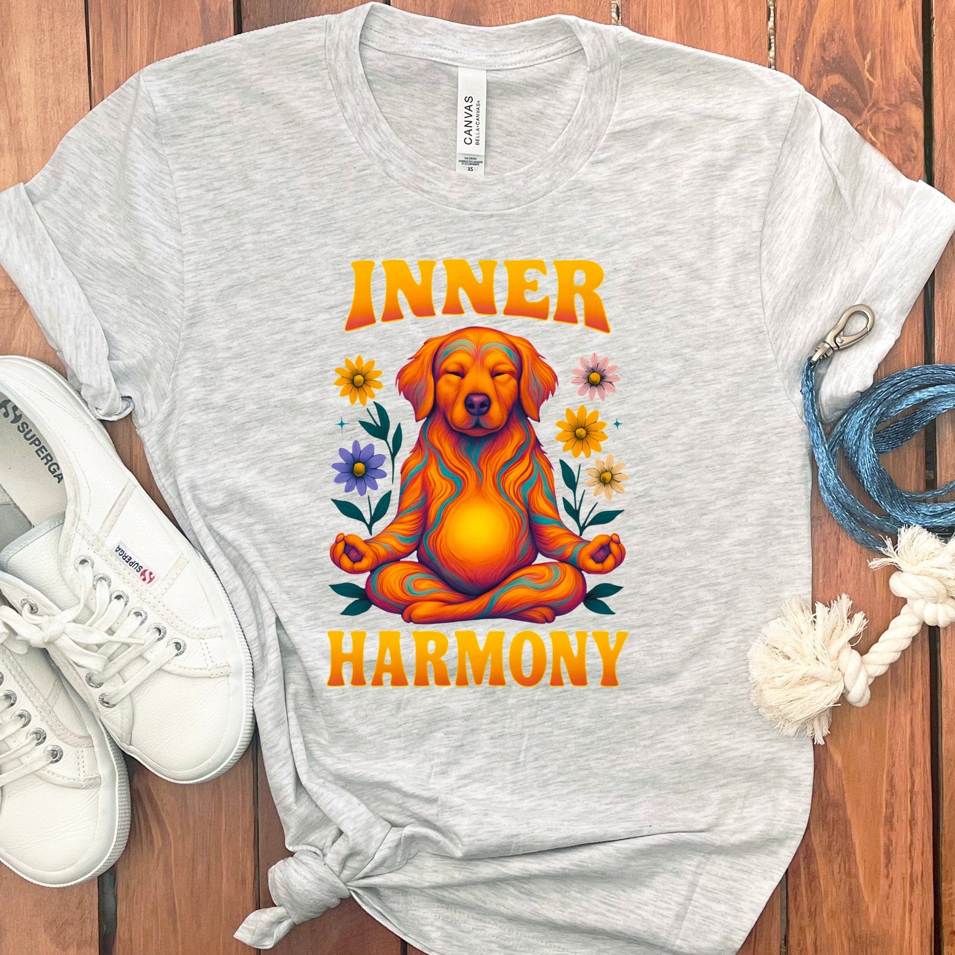 Inner Harmony Dog and Flower Graphic T-Shirt product type