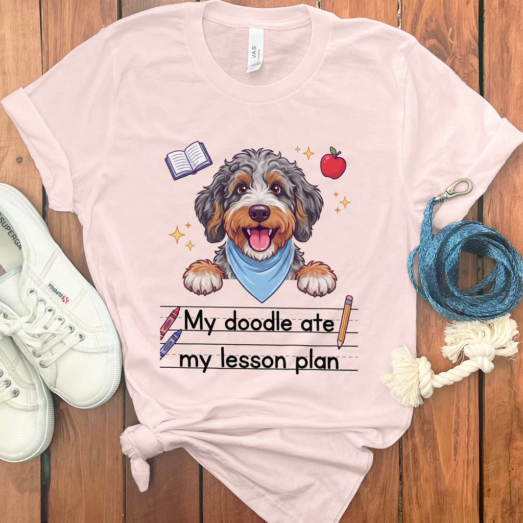 Aussiedoodle Ate Lesson T-Shirt in Soft Pink / S by Puppy Jo