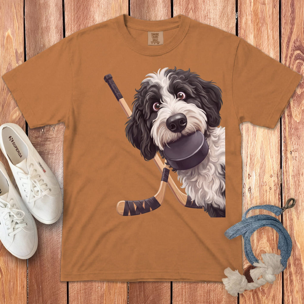 Sheepadoodle Hockey Signature T-Shirt in Yam / S by Puppy Jo