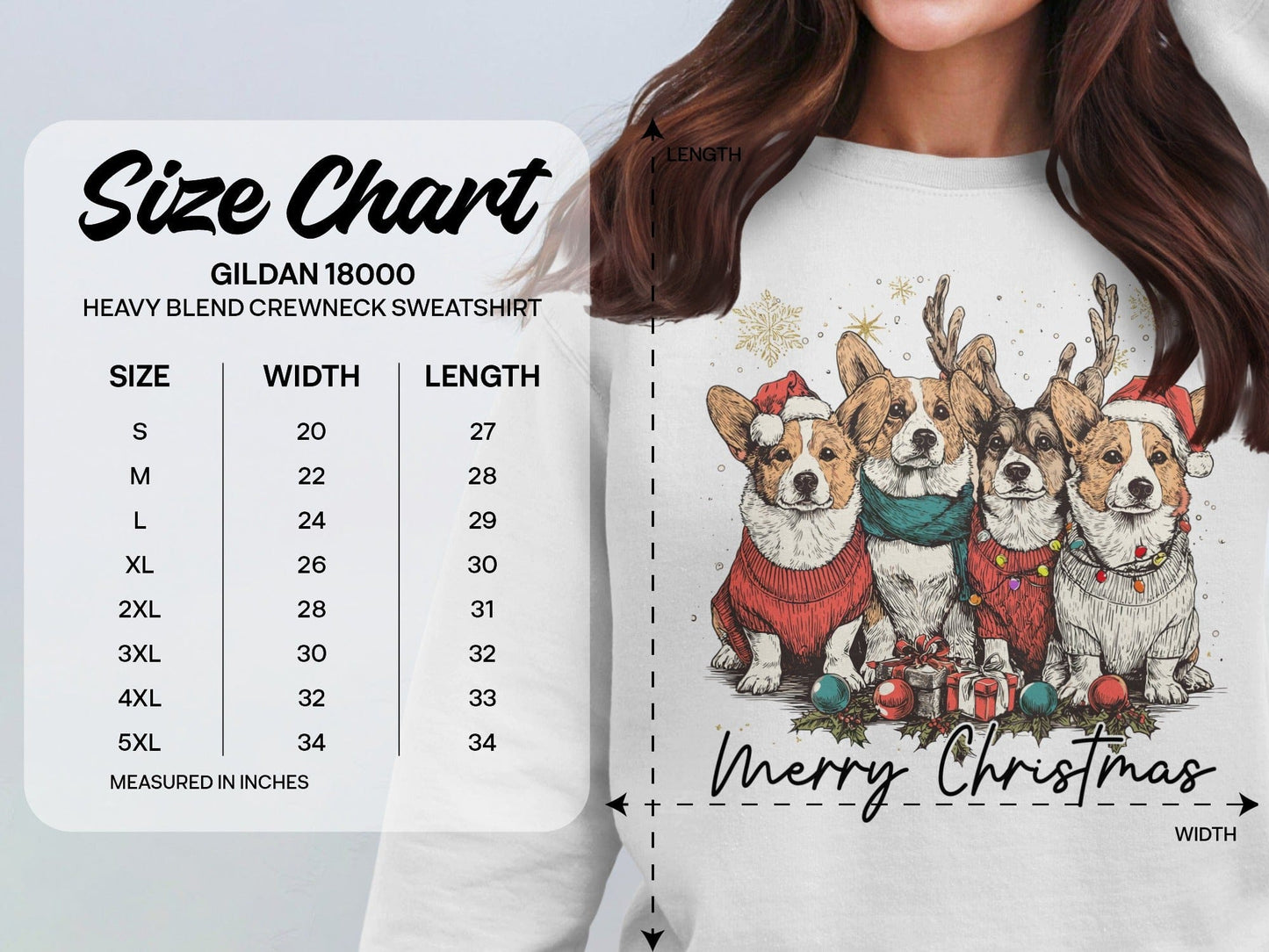 Merry Christmas Corgi Dog Holiday Sweatshirt