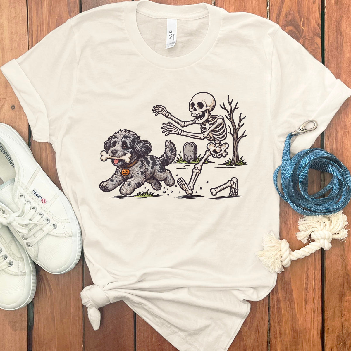 Merle Goldendoodle Bone Thief T-Shirt in Natural / S by Puppy Jo