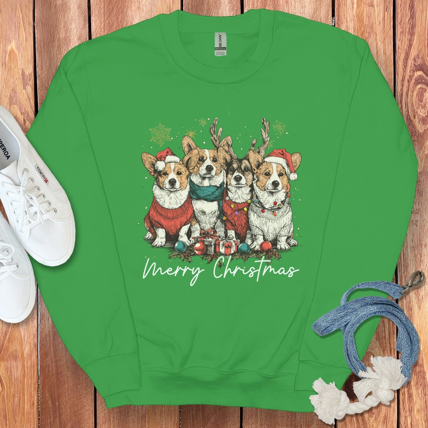 Merry Christmas Corgi Dogs Holiday Season Sweatshirt