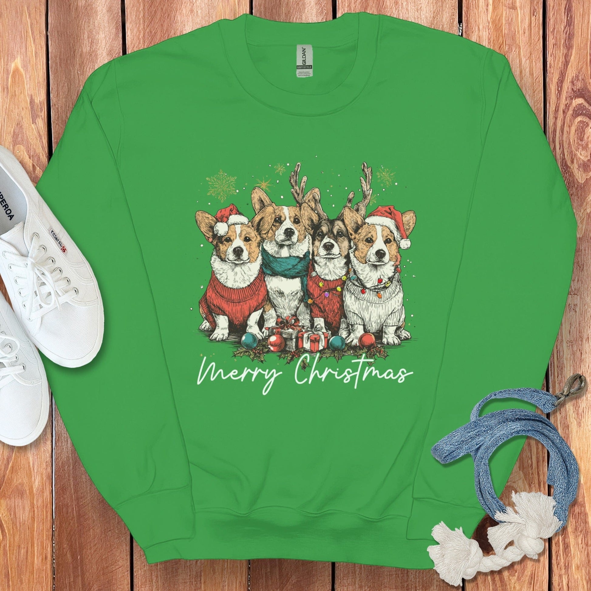 Merry Christmas Corgi Dogs Holiday Season Sweatshirt